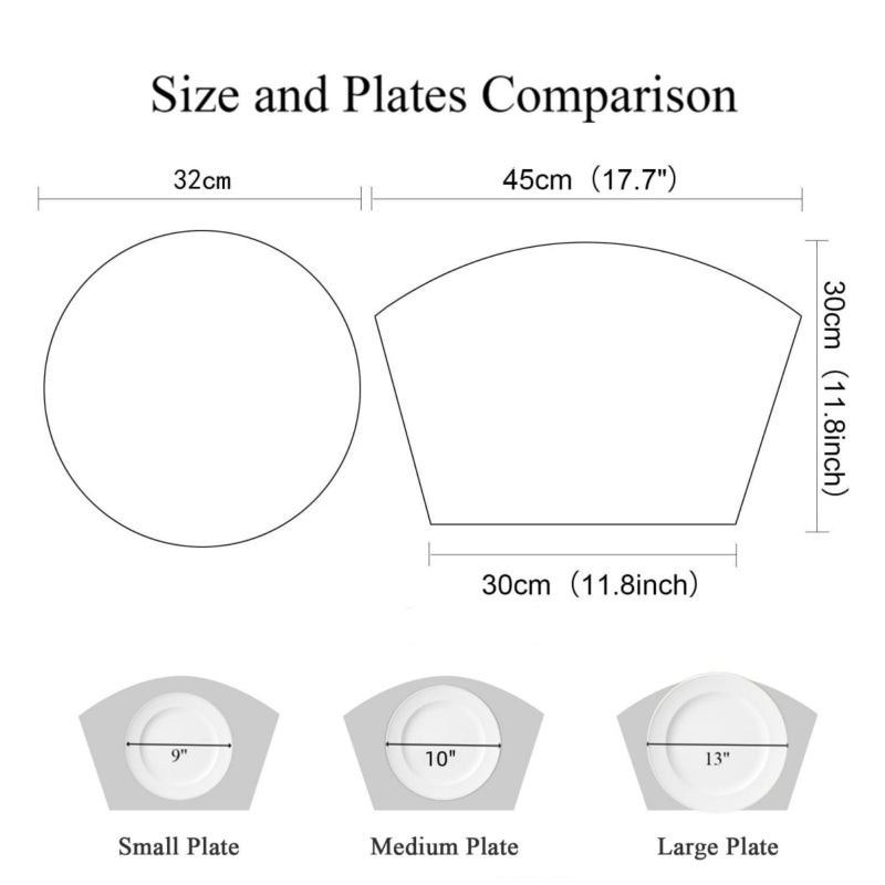 SHACOS Small Round Table Placemats Wedge Placemats with Centerpiece Round Placemat PVC Woven Table Mats Washable (7,Silver Grey) - Image 3